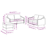 3 Piece Sofa Set with Cushions Light Grey Fabric - Low Angle