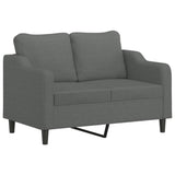 3 Piece Sofa Set with Cushions Dark Grey Fabric - Side View