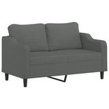 3 Piece Sofa Set with Cushions Dark Grey Fabric - Top-Down View