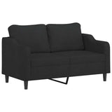 3 Piece Sofa Set with Cushions Black Fabric