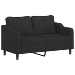 3 Piece Sofa Set with Cushions Black Fabric