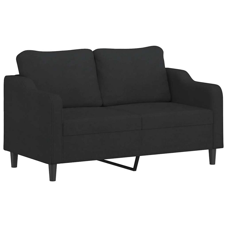 3 Piece Sofa Set with Cushions Black Fabric