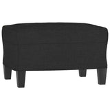 3 Piece Sofa Set with Cushions Black Fabric - 45-Degree Angle