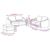 3 Piece Sofa Set with Cushions Black Fabric