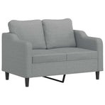 2 Piece Sofa Set with Pillows Light Grey Fabric