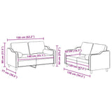 2 Piece Sofa Set with Pillows Light Grey Fabric