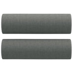 2 Piece Sofa Set with Pillows Dark Grey Fabric