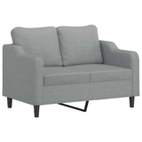 3 Piece Sofa Set with Pillows Light Grey Fabric - Side View