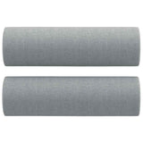 3 Piece Sofa Set with Pillows Light Grey Fabric - Close-Up Angle