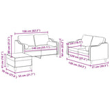 3 Piece Sofa Set with Pillows Light Grey Fabric - Extra Image