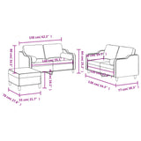 3 Piece Sofa Set with Pillows Dark Grey Fabric