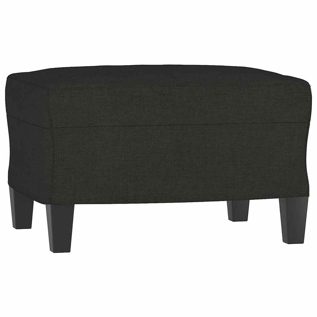 3 Piece Sofa Set with Pillows Black Fabric