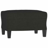 3 Piece Sofa Set with Pillows Black Fabric
