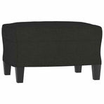 3 Piece Sofa Set with Pillows Black Fabric