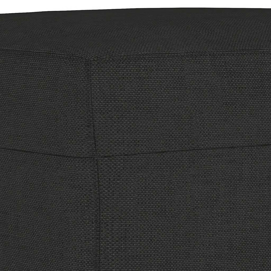 3 Piece Sofa Set with Pillows Black Fabric