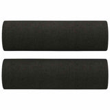 3 Piece Sofa Set with Pillows Black Fabric - Close-Up Angle