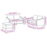 3 Piece Sofa Set with Pillows Black Fabric