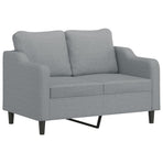 2 Piece Sofa Set with Cushions Light Grey Fabric