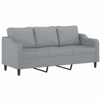 2 Piece Sofa Set with Cushions Light Grey Fabric