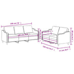2 Piece Sofa Set with Cushions Light Grey Fabric
