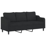 2 Piece Sofa Set with Cushions Black Fabric - Top-Down View