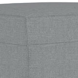 3 Piece Sofa Set with Cushions Light Grey Fabric - Rear View