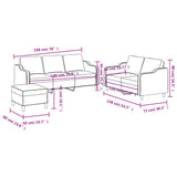 3 Piece Sofa Set with Cushions Light Grey Fabric