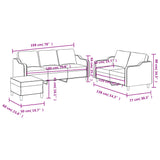 3 Piece Sofa Set with Cushions Dark Grey Fabric - Low Angle