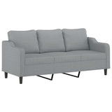 2 Piece Sofa Set with Pillows Light Grey Fabric
