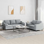 2 Piece Sofa Set with Pillows Light Grey Fabric