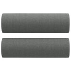 2 Piece Sofa Set with Pillows Dark Grey Fabric