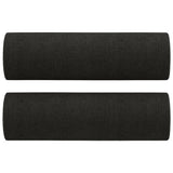 2 Piece Sofa Set with Pillows Black Fabric