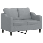 3 Piece Sofa Set with Pillows Light Grey Fabric