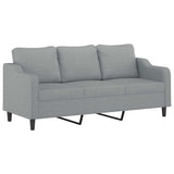 3 Piece Sofa Set with Pillows Light Grey Fabric - Top-Down View