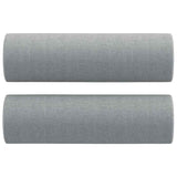 3 Piece Sofa Set with Pillows Light Grey Fabric
