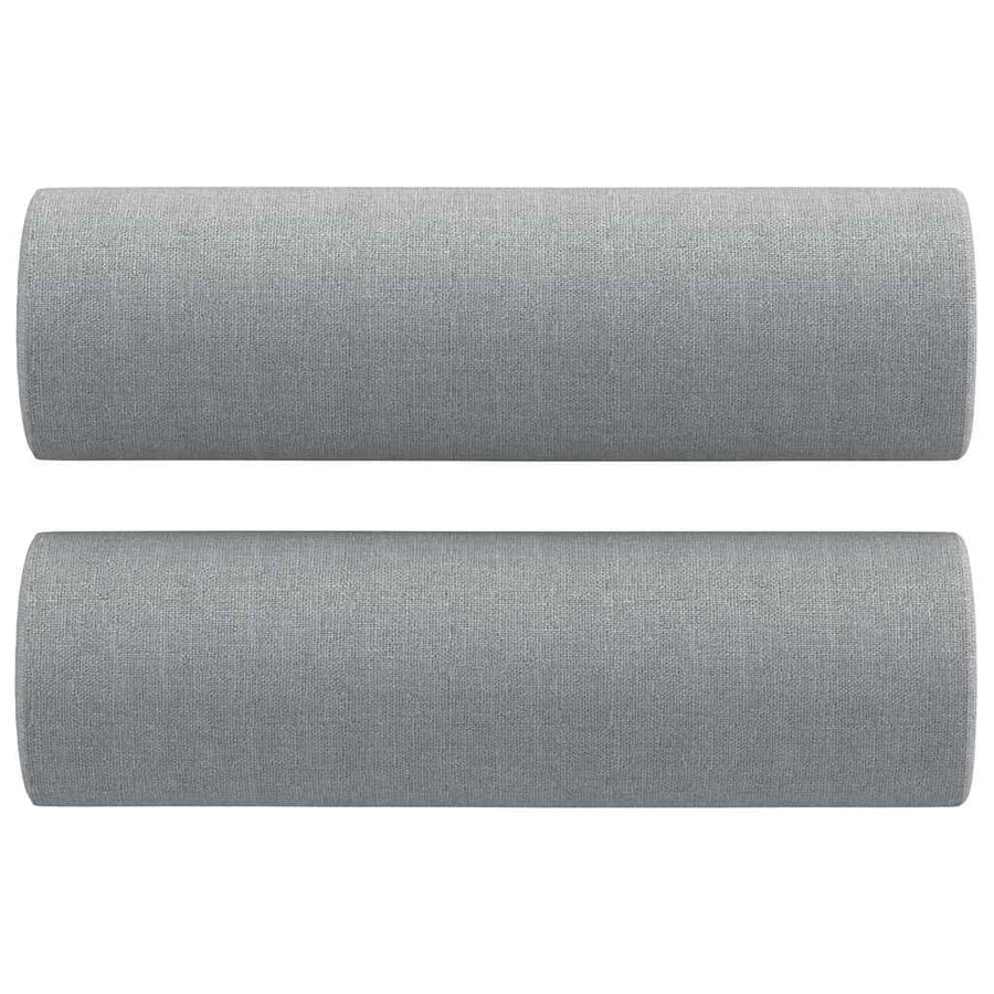3 Piece Sofa Set with Pillows Light Grey Fabric