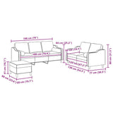 3 Piece Sofa Set with Pillows Light Grey Fabric