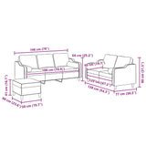 3 Piece Sofa Set with Pillows Light Grey Fabric - Extra Image