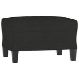 3 Piece Sofa Set with Pillows Black Fabric - 45-Degree Angle