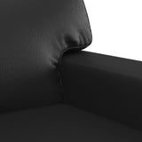 3 Piece Sofa Set Black Faux Leather