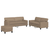 3 Piece Sofa Set Cappuccino Faux Leather - Front View