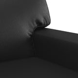 2 Piece Sofa Set with Pillows Black Faux Leather - 45-Degree Angle