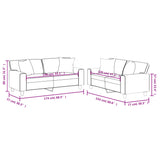 2 Piece Sofa Set with Pillows Black Faux Leather - Low Angle