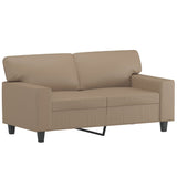 2 Piece Sofa Set with Pillows Cappuccino Faux Leather