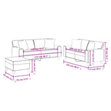 3 Piece Sofa Set with Pillows Black Faux Leather - Extra Image