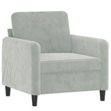 3 Piece Sofa Set Light Grey Velvet
