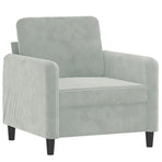 3 Piece Sofa Set Light Grey Velvet