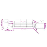 3 Piece Sofa Set Light Grey Velvet