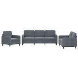 3 Piece Sofa Set Dark Grey Velvet