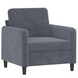 3 Piece Sofa Set Dark Grey Velvet - Side View